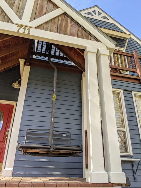 Front porch swing is from the CBMR decomissioned 1979 Teocalli Riblet lift.