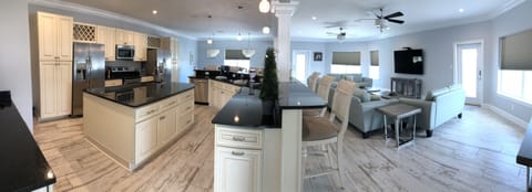 Large living room and kitchen