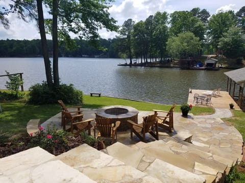 Enjoy beautiful lake views from the fire pit!