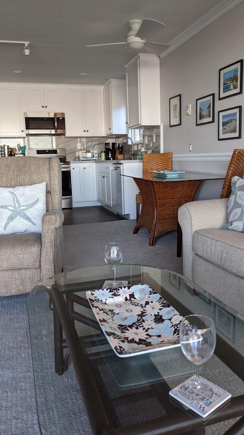 Looking into the kitchen from the living room