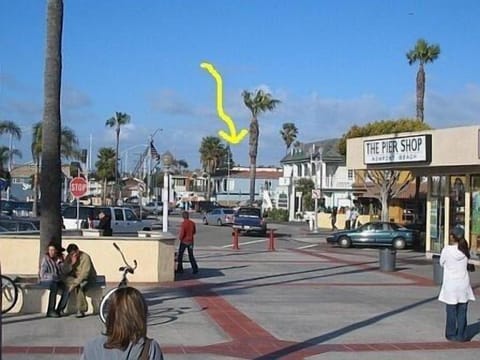 Picture of Unit Taken From Base of Newport Pier.  Follow Yellow Arrow