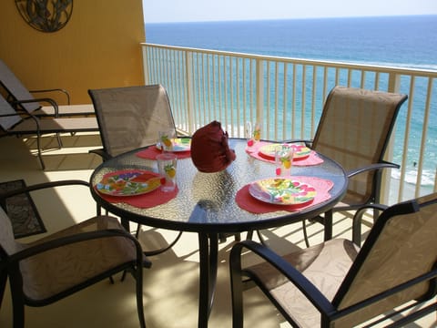 Enjoy a meal and relax on the balcony while observing God's beautiful creation.