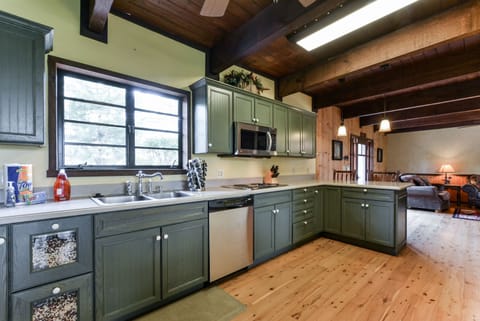 Spacious kitchen with stainless appliances