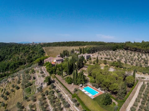 Aerial view of property...with Castellina in Chianti in the background