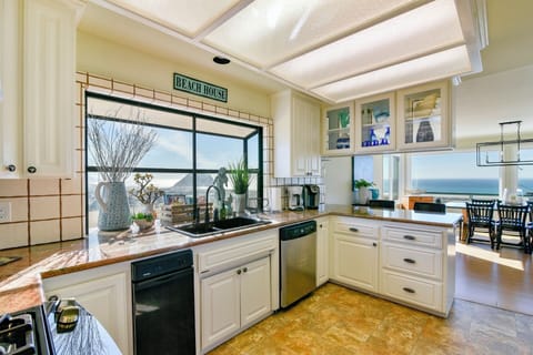 View of Estero bay, Morro Bay, Los Osos and Baywood Park from kitchen.