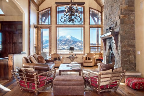High ceilings and huge windows capture bring in the Mt. Sopris views & sunshine
