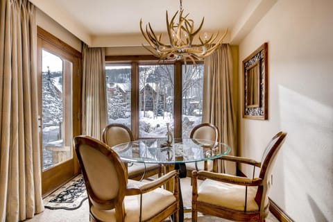 Vail Slopeside, enjoy your morning coffee overlooking  the slopes