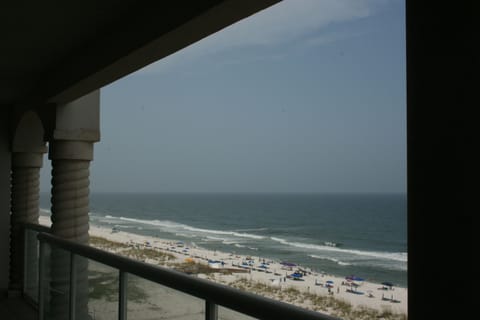 On the beach, sun loungers, beach towels