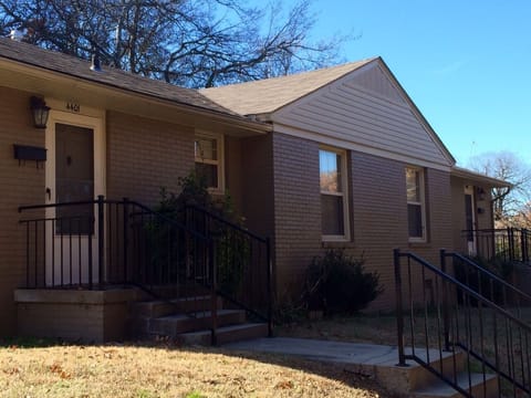 Welcoming entrance to our stylish, centrally located duplex vacation rental.