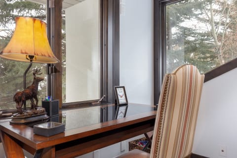 in case you need to do work while you're away, we have a desk & high-speed wifi!