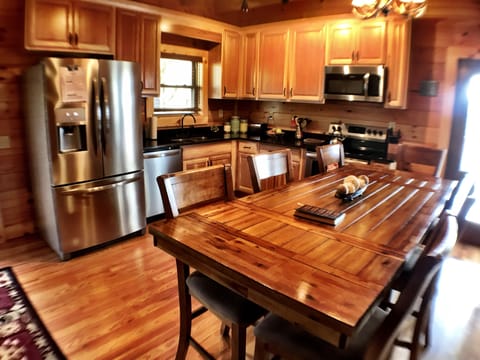 open dining, living, kitchen