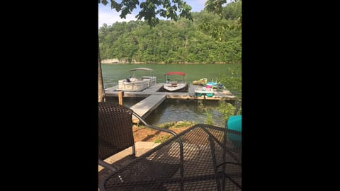 View of the Dock from the patio on shore