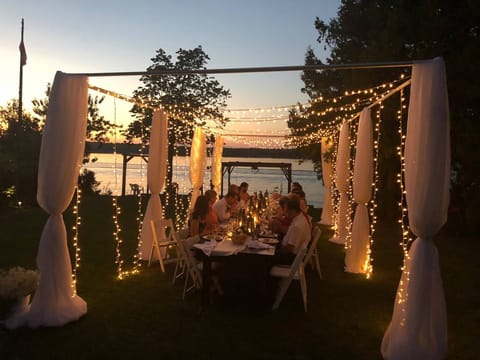 Outdoor banquet area