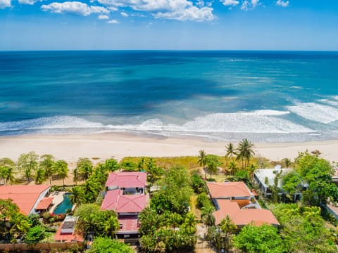 On the beach, sun loungers, beach towels