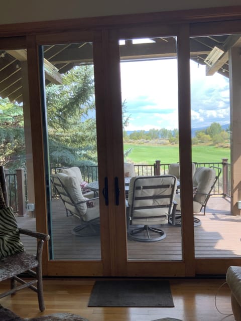 Hearth Room opening to Covered Deck
