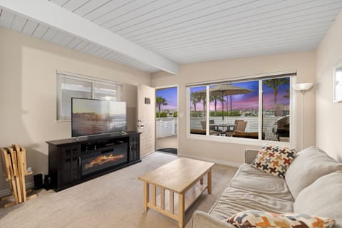 View from living room at twilight