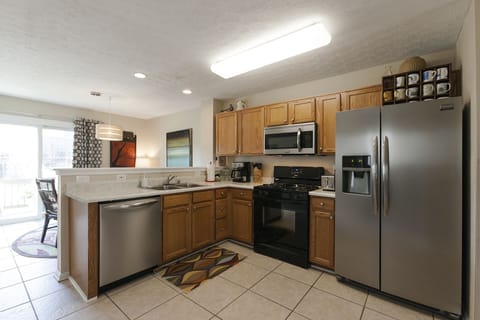 The brand new kitchen with all new Frigidaire Gallery stainless steel appliances