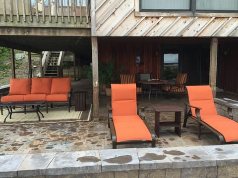 Newer lower outside stone patio