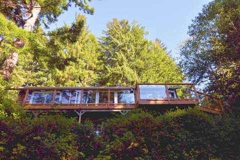 VIEW OF DECK FROM LAKE SIDE