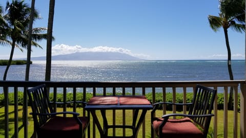Beautiful view of Maui across the channel!  :)