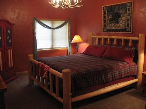 King size log bed in Master bedroom
