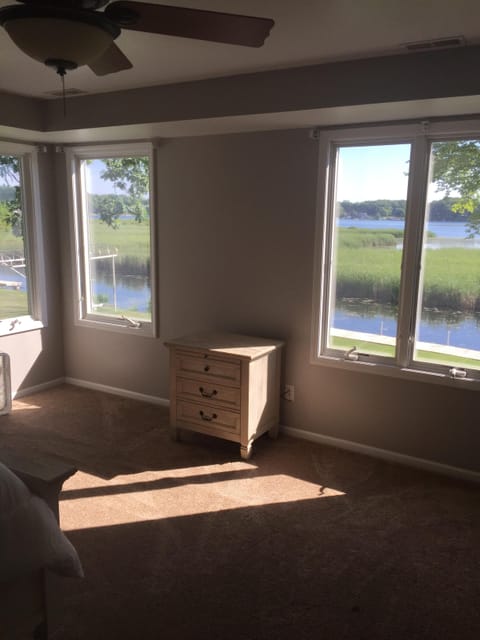 View from master bedroom. King sized bed, huge walk-in closet and bathroom.