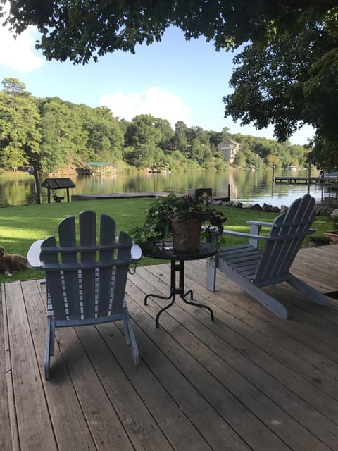 Beautiful lakefront views from our back deck.