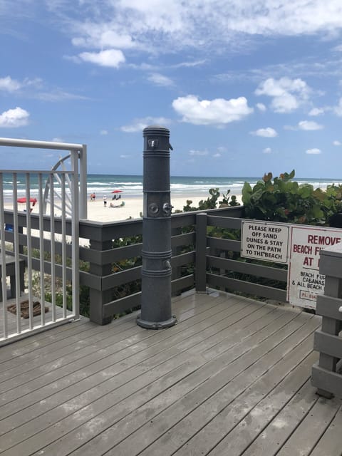 On the beach, sun loungers, beach towels