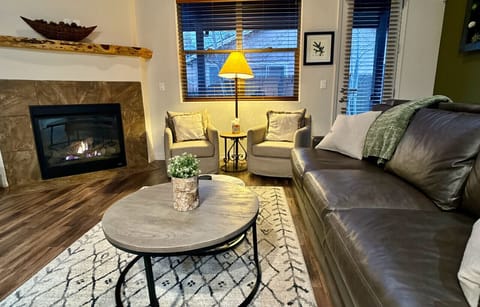 Amazingly Cozy Living room with Gas Fireplace