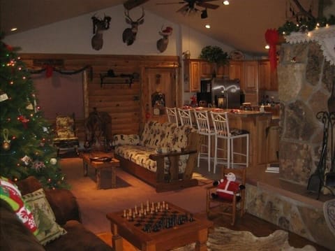 Merry Christmas!!  The cabin is decorated for every holiday.