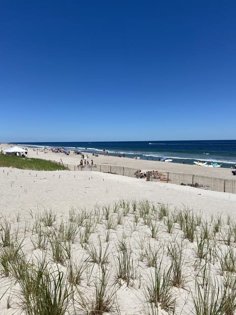 Beach nearby, sun loungers