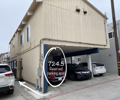 Reserved parking space for one vehicle. Smaller cars recommended. 