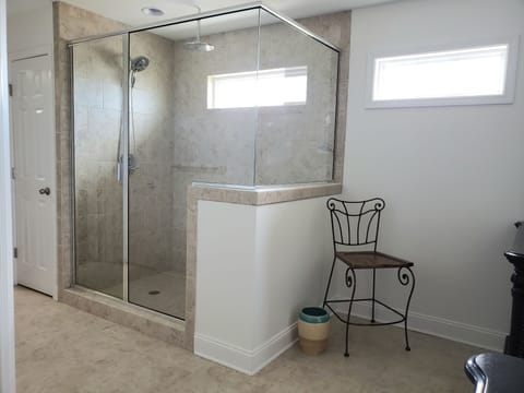 Master Bath has Extra Large Shower with Regular and European Rain Shower heads