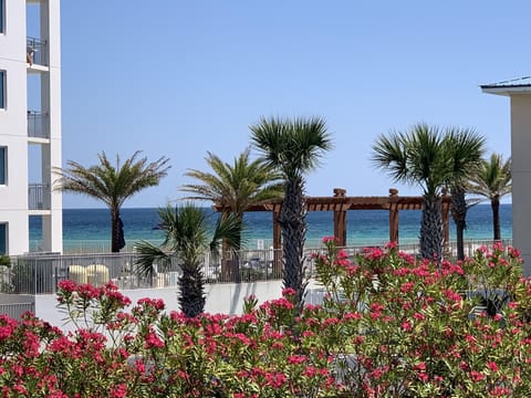 Sea Shell's main balcony partial view of the Gulf of Mexico 