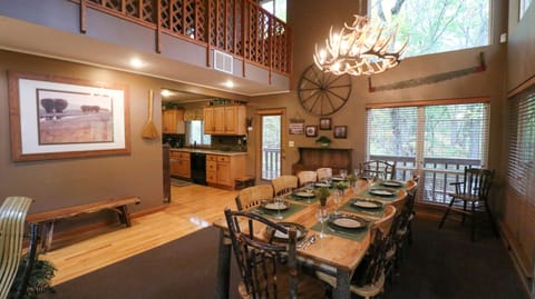 Dining table and kitchen