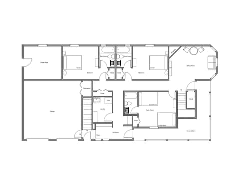 Floor plan for Main Level of The Gray Lady