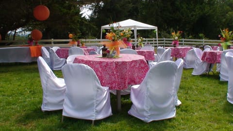 Outdoor banquet area