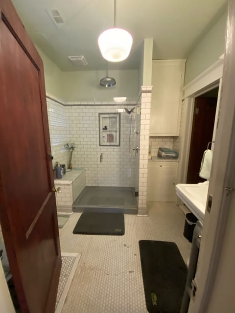 Combined shower/tub, jetted tub, hair dryer, towels