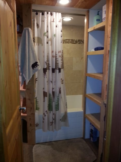 Downstairs shower / bath - nice and roomy.