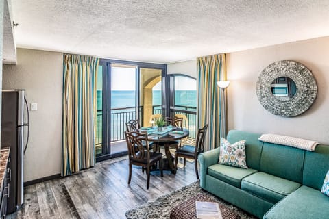 Our corner condo is oceanfront and is beautifully updated and clean.