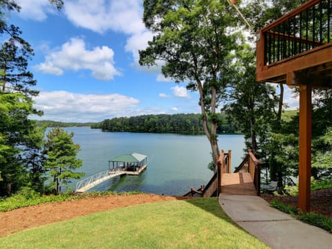 Side Yard, Upper attached deck and view of Lake Allatoona