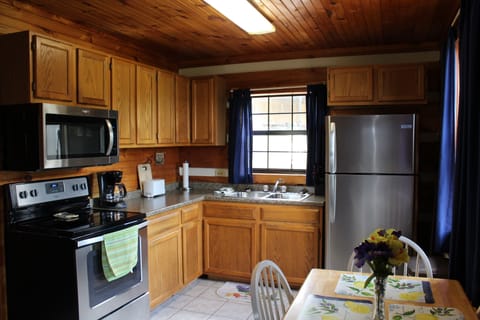 Fully stocked kitchen w/ everything needed for dining in.