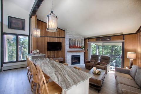 Warm and cozy living room with plenty of comfy seating.