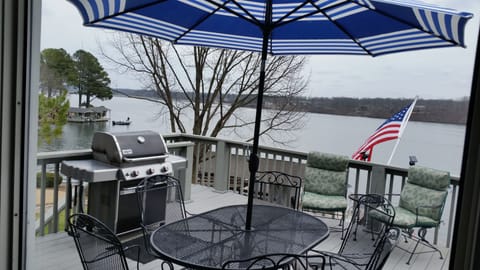 Weber Grill and Comfortable Dining on the Back Deck