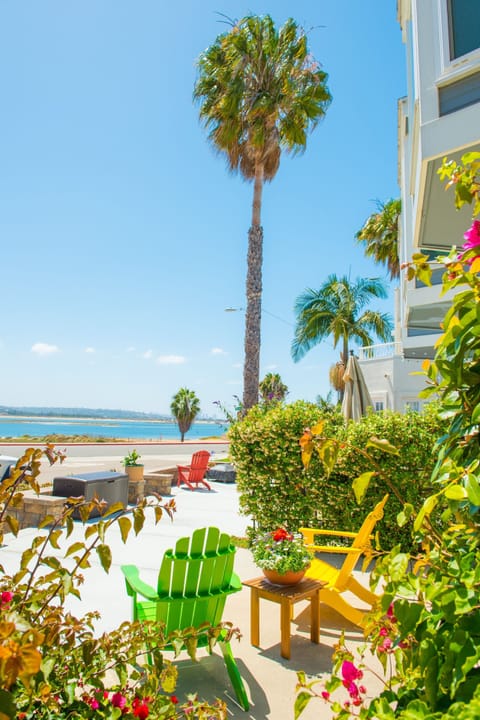 View from front of condo. Patio furniture is on neighbors property.