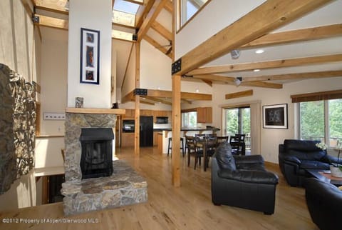 Spacious Open Floor Plan - with high ceilings and cool beam work.