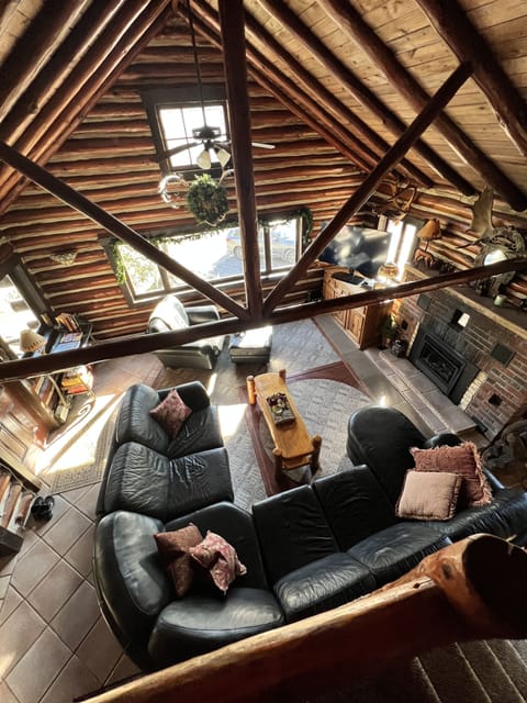 View of the living room from loft