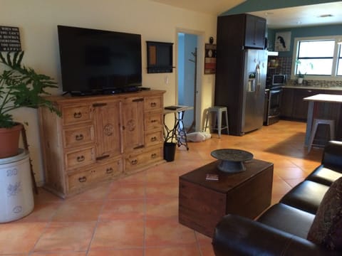 Big screen TV with Spectrum cable. 