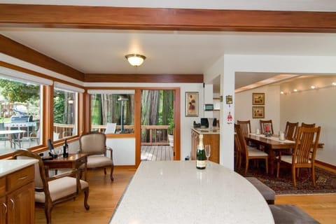 Kitchen Looking onto Deck and Redwoods