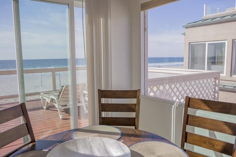 Kitchen table looks out to the ocean.